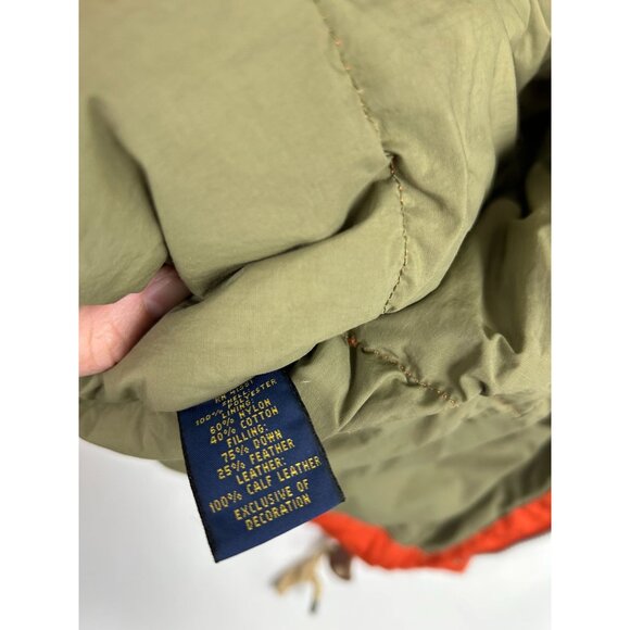 VTG Polo Ralph Lauren Orange Puffer Vest L With Embroidered Logo Mens Outerwear - Picture 13 of 13
